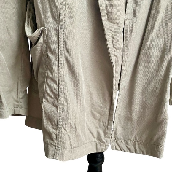 Cotton On Beige Lyocell Open Front Jacket Small Oversized Relaxed Minimalist - Picture 7 of 15